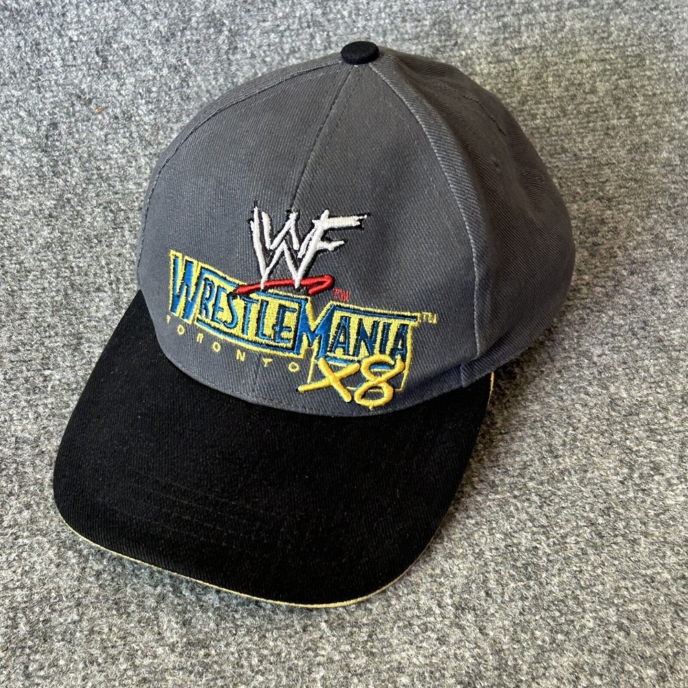 Wrestle Mania‎ X8 Hat Cap Grey Toronto WWF WWE Wrestling Vintage Hulk Rock 2002